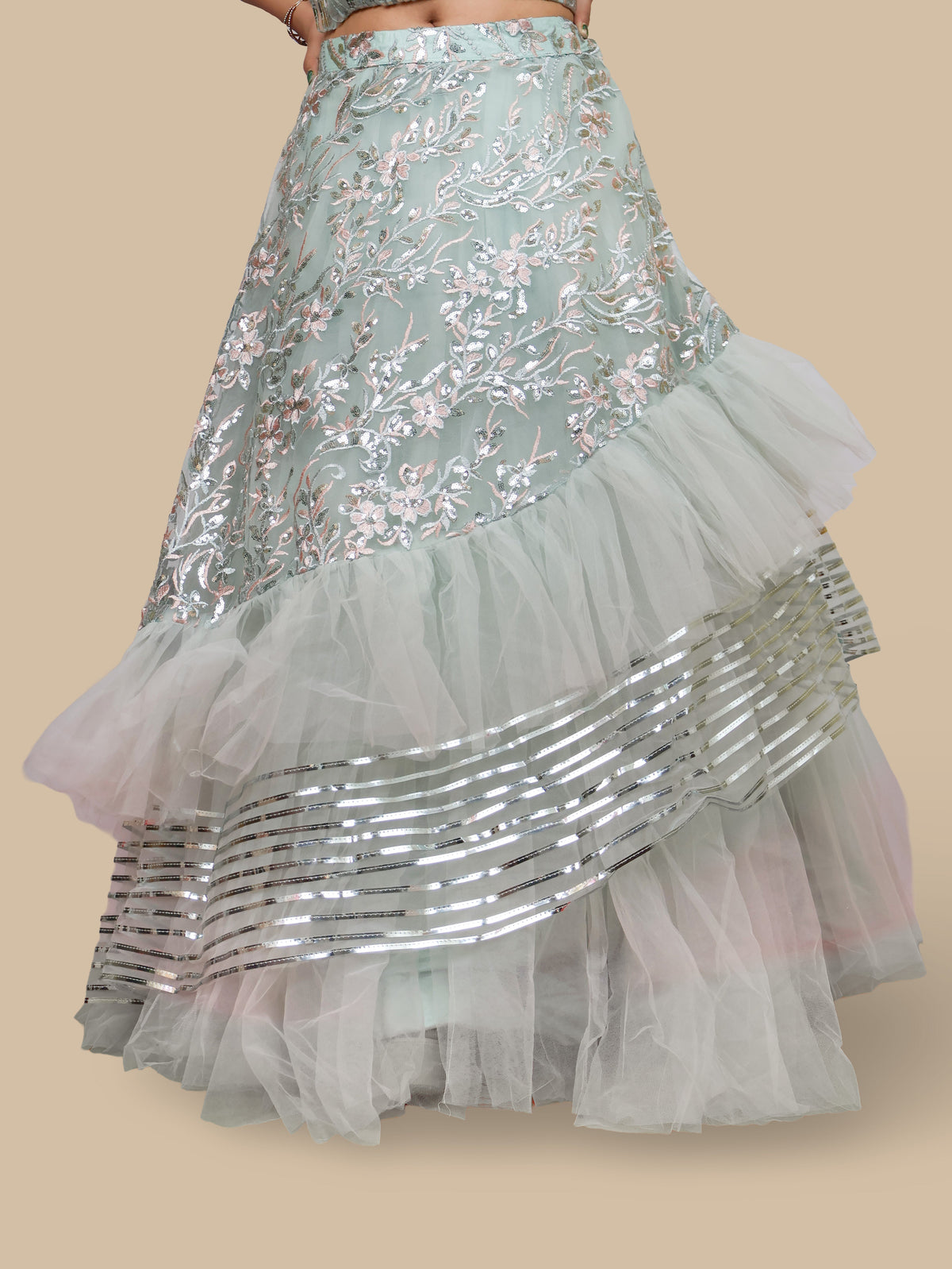 Sequins & Embroidered Lehenga Choli Set