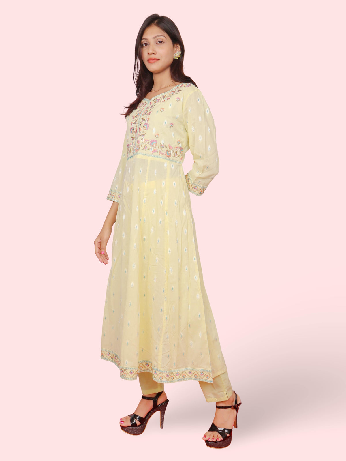Women's Pure Cotton Kurta and Pant Set with Coordinated Dupatta
