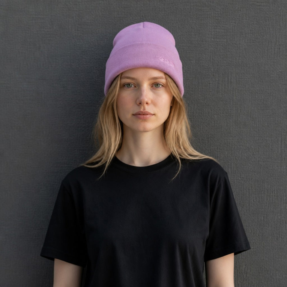 K5001CI | ORTLES - Unisex Knit Beanie Made in Italy. Color: Purple