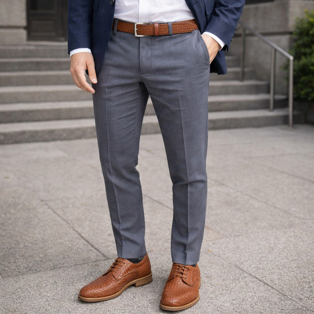 RB4028S | Men's Belt with Allover Print, Made in Italy in Genuine Vegetable-Tanned Leather. Satin Silver Buckle. Cognac Color. Dimensions: 125 x 3.5 x 0.5 cm (waistline 110 cm)
