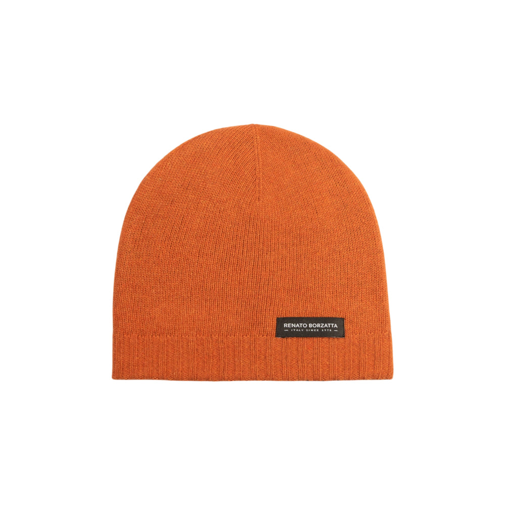 RB5008IC | COURMAYEUR - Unisex Double-Sided Knit Beanie Made in Italy. Color: Paprika/Cocoa